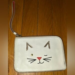 Fossil Wallet, Cat, Kitty Cat, Cream/White, Mini Purse Card Holder Nice